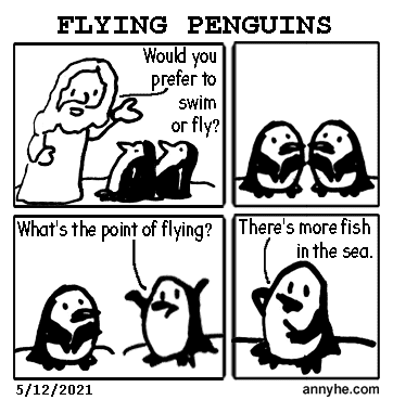 Flying penguins